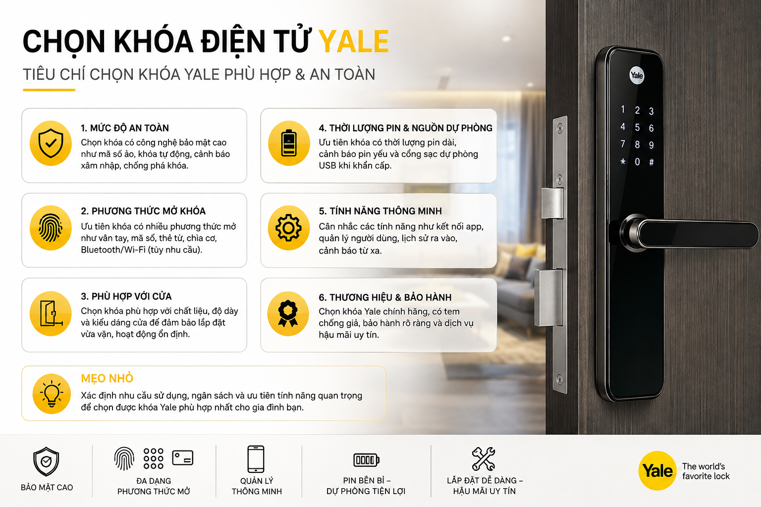 chọn khoá điện tử yale