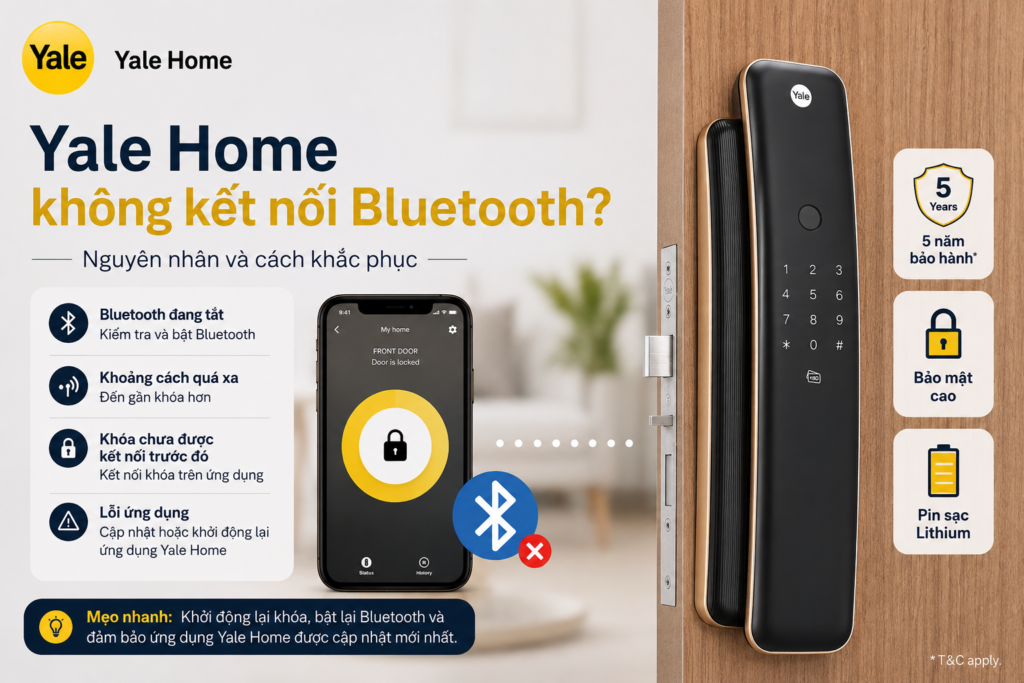 yale home không kết nối bluetooth
