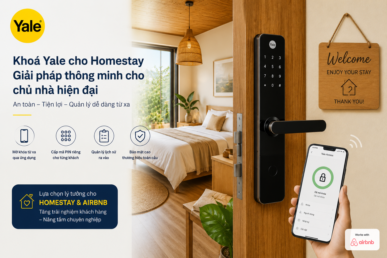 khoá yale cho homestay