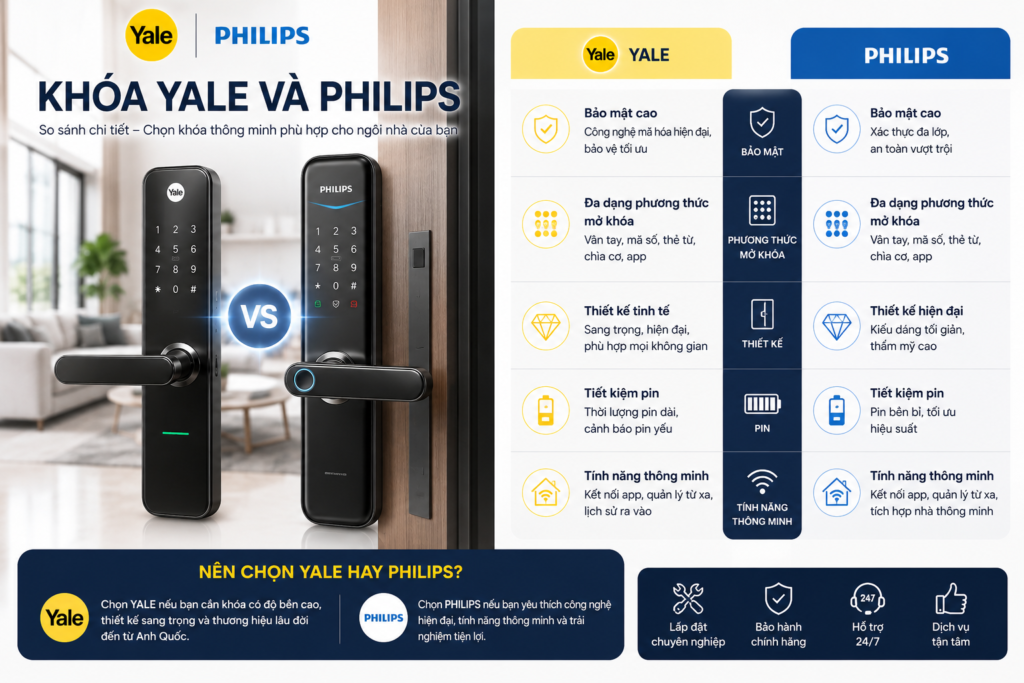 khóa yale và philips