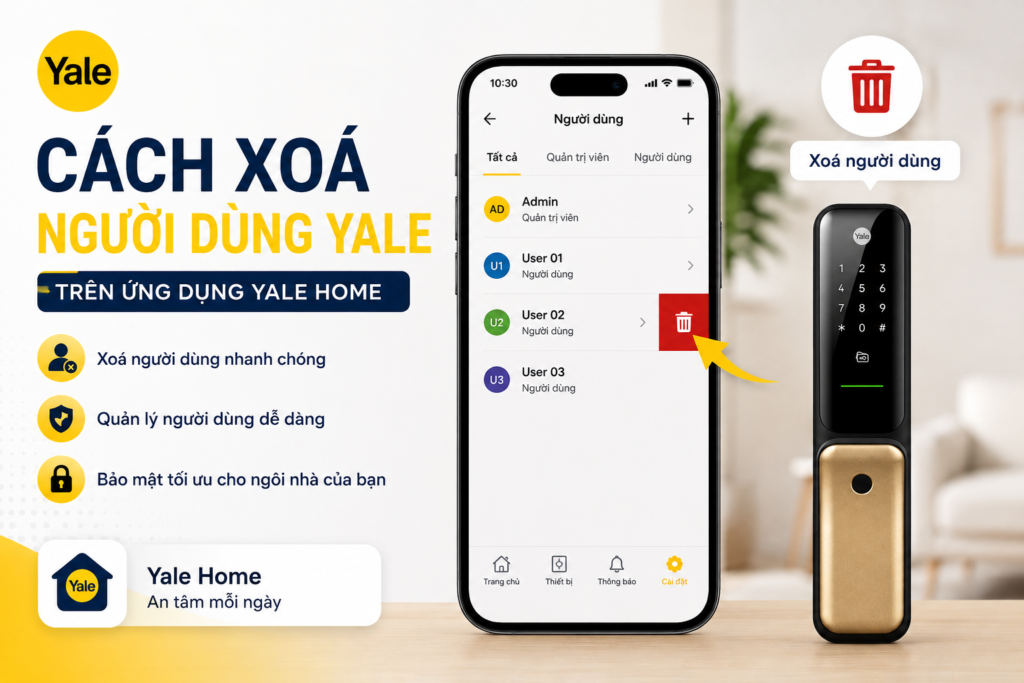 cách xoá người dùng Yale