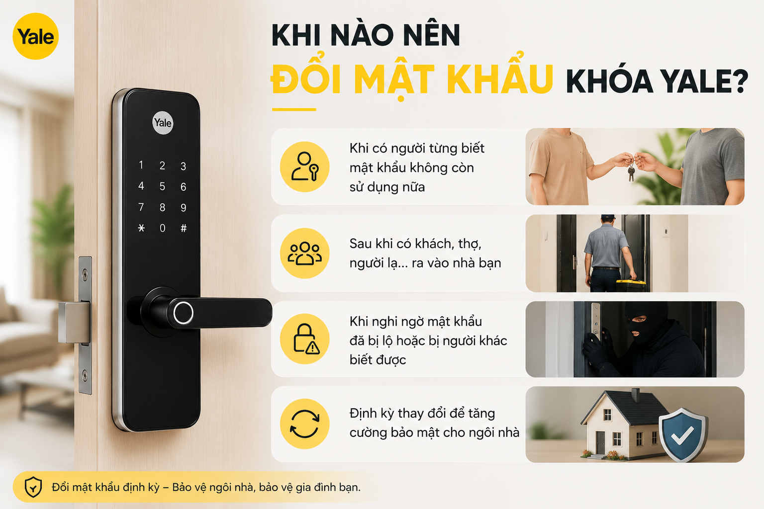 cách đổi mật khẩu khóa yale