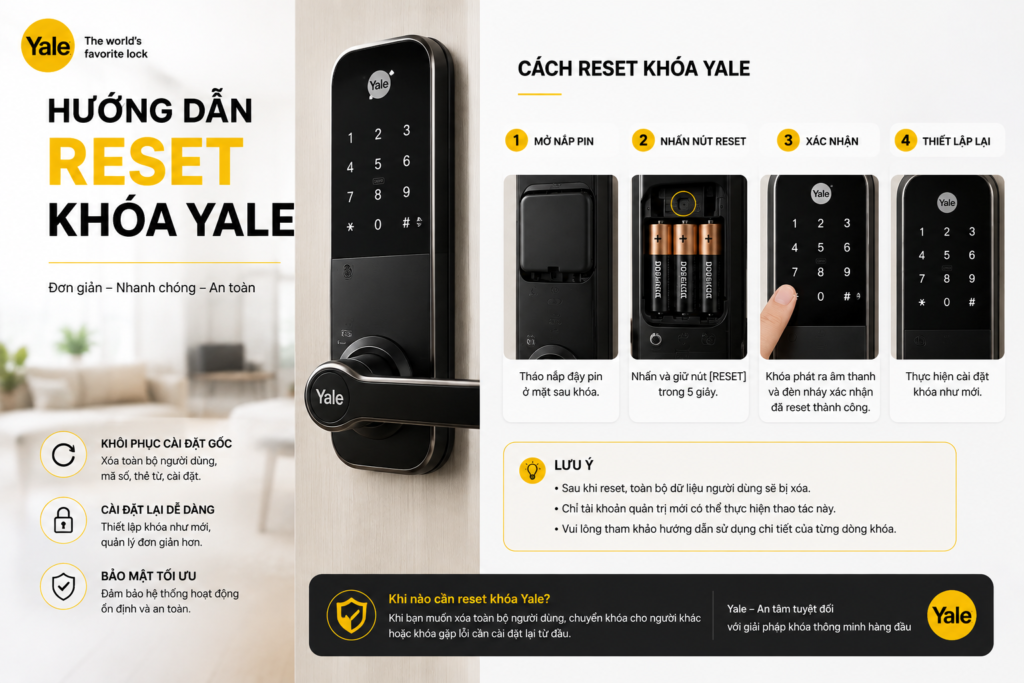 cách reset khoá yale