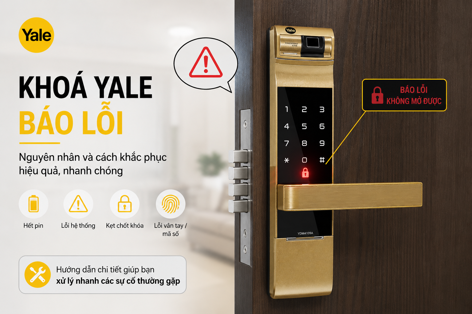khoá yale không mở được