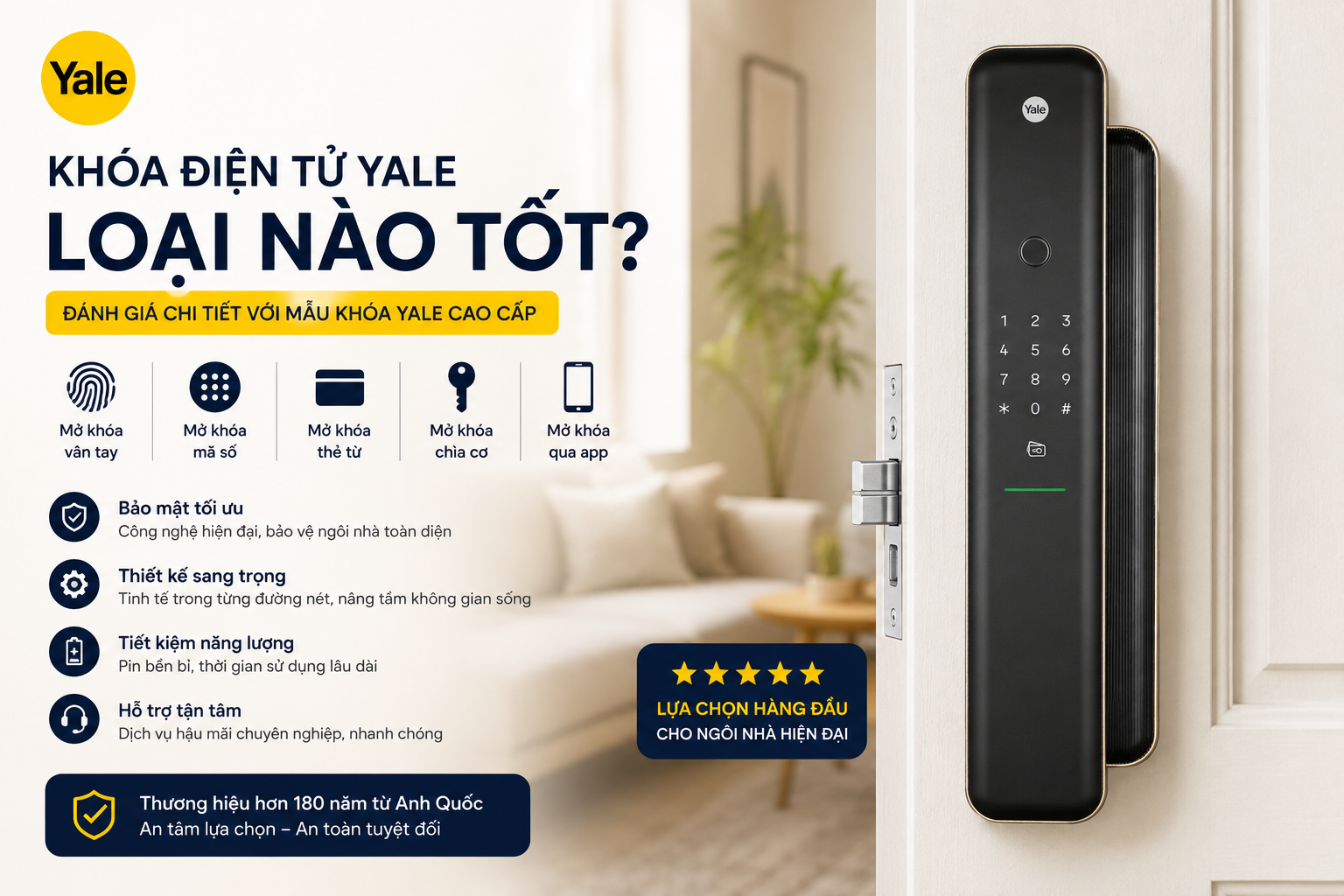 khoá điện tử Yale loại nào tốt