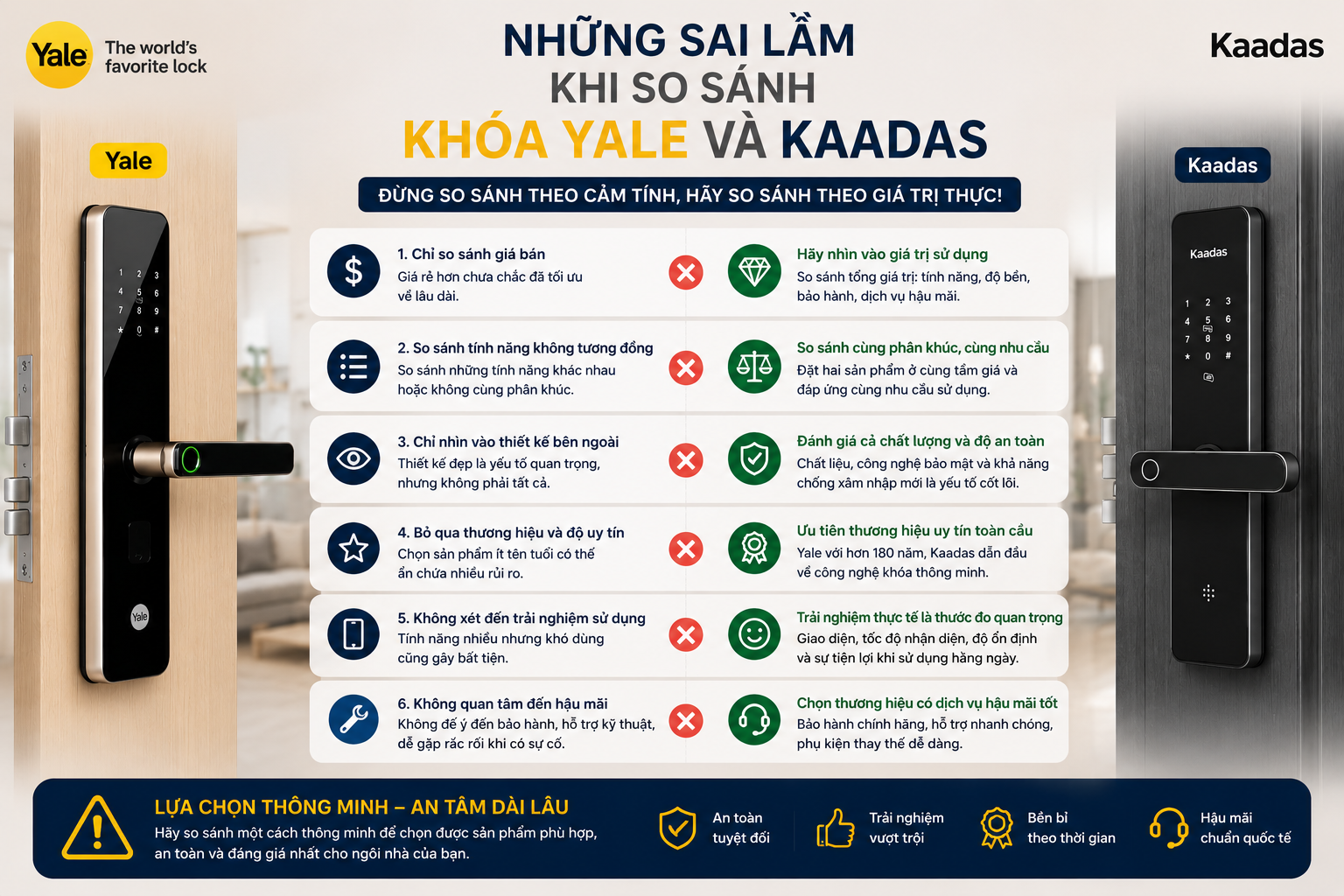 khóa yale và kaadas