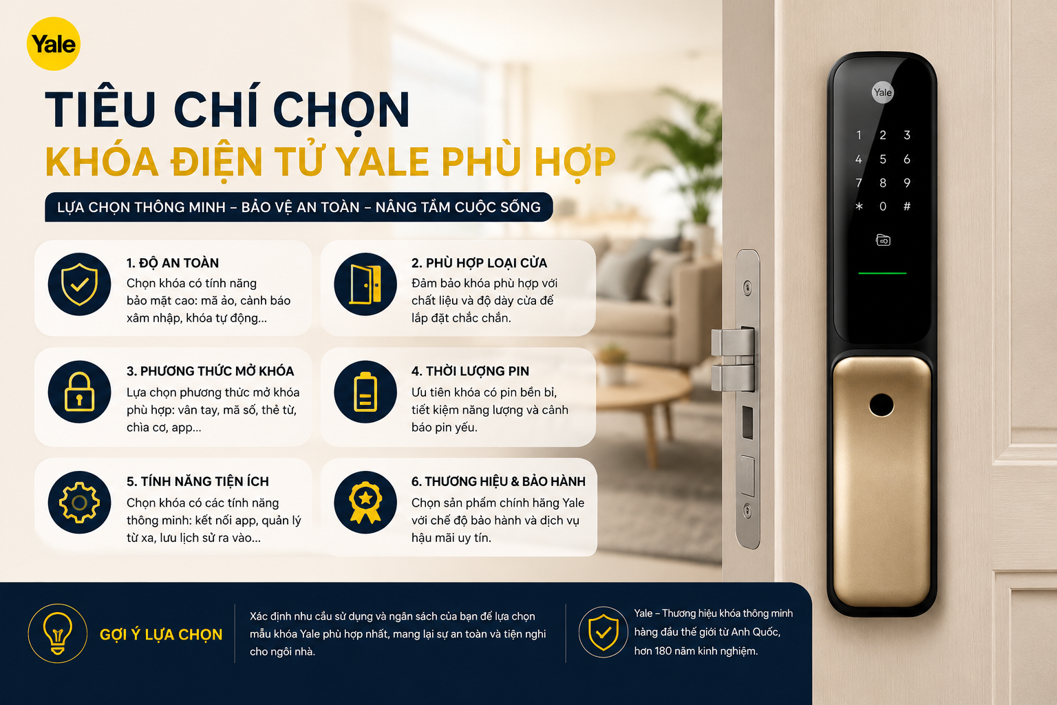 khoá điện tử Yale loại nào tốt