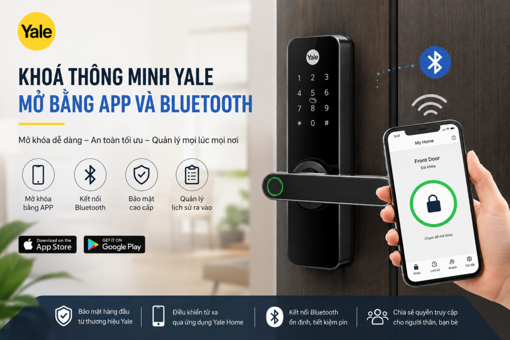khoá thông minh yale mở bằng app