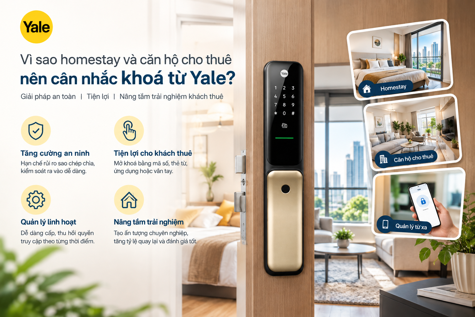 khoá từ yale cho homestay
