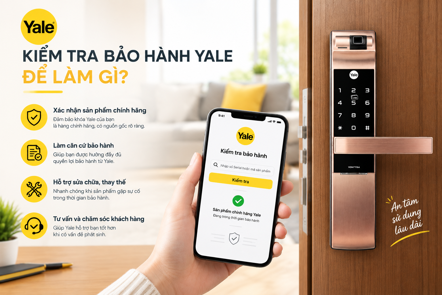 kiểm tra bảo hành yale