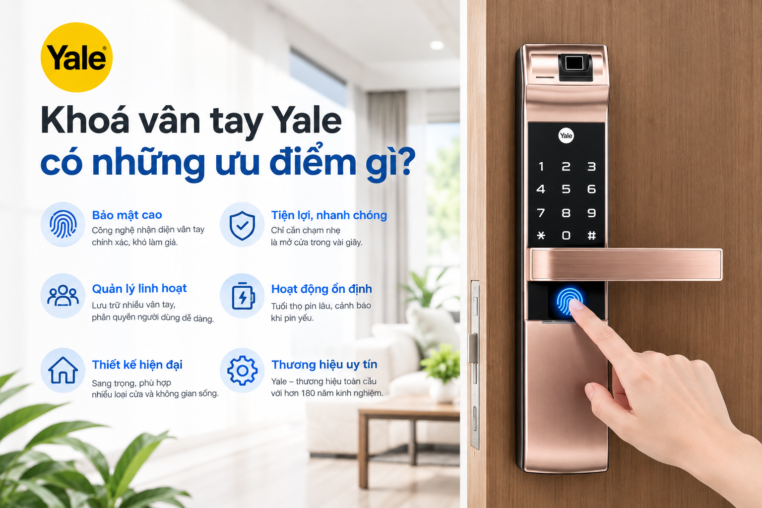 khoá vân tay yale loại nào tốt