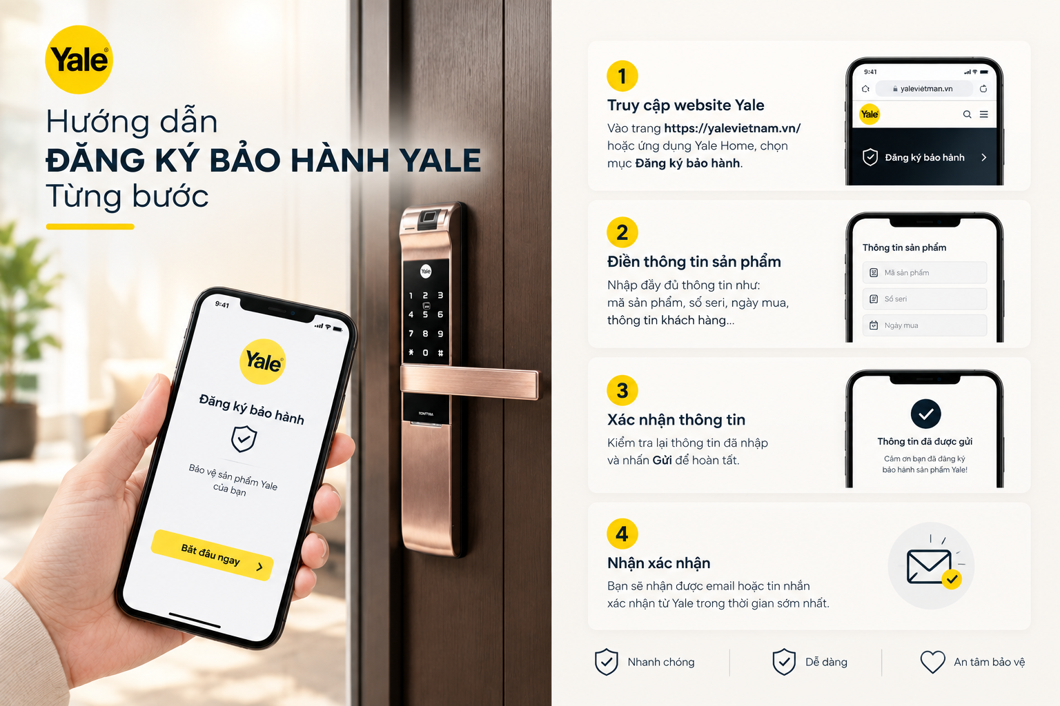 đăng ký bảo hành yale