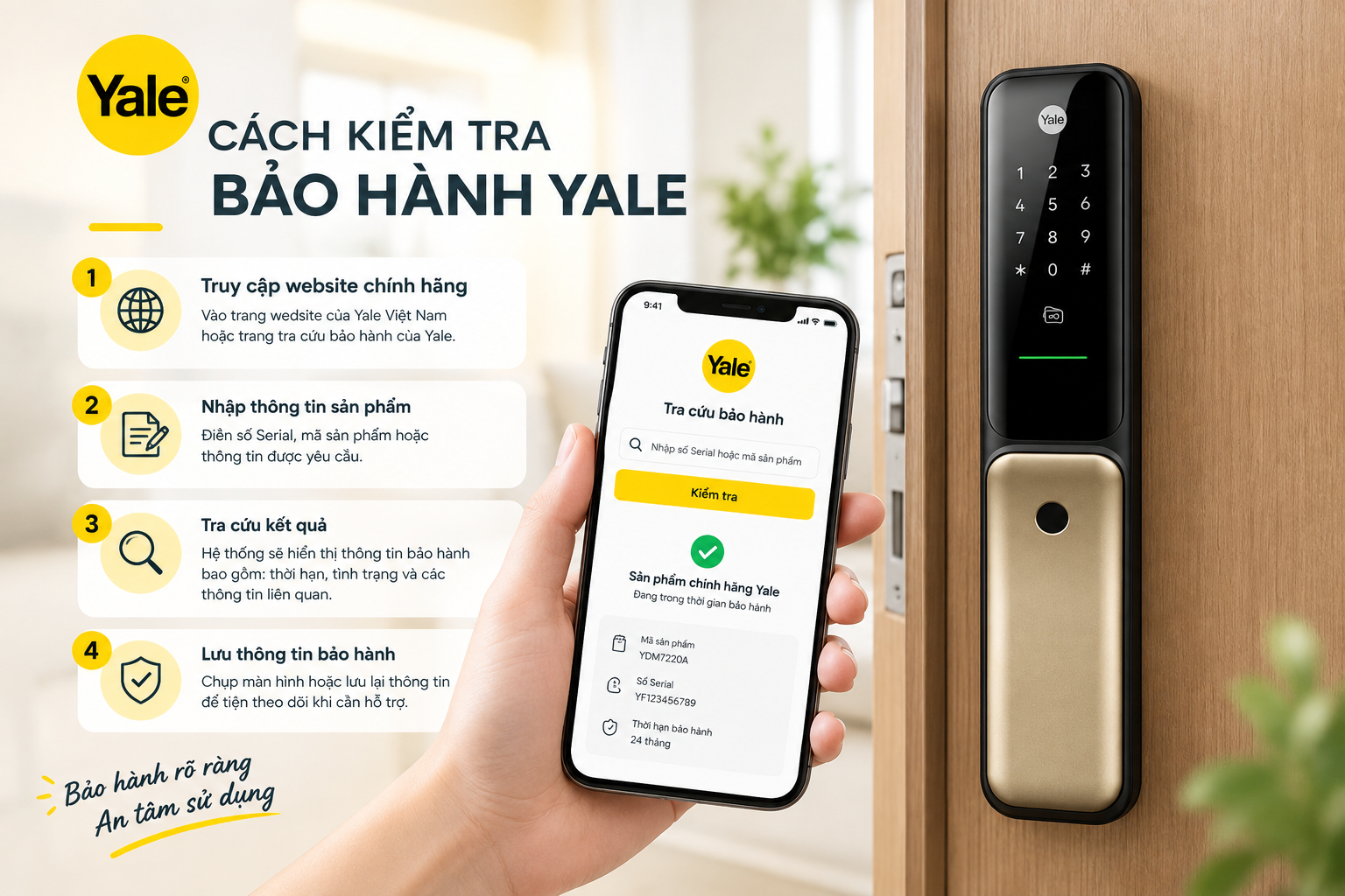 kiểm tra bảo hành yale