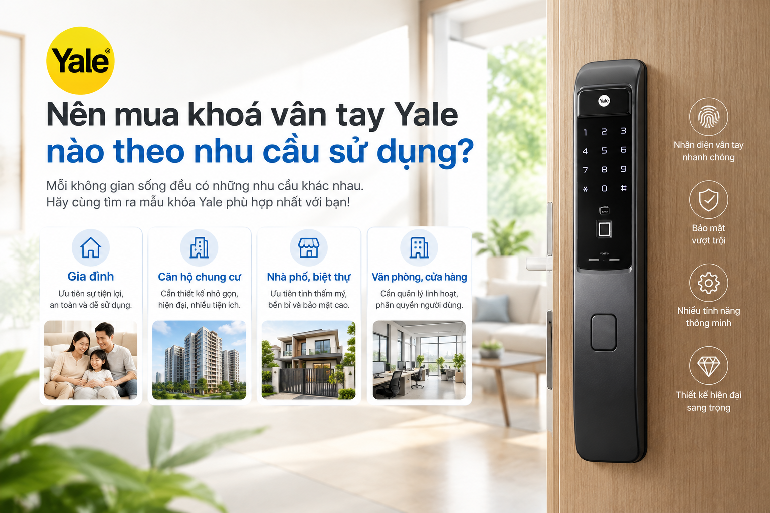 khoá vân tay yale loại nào tốt