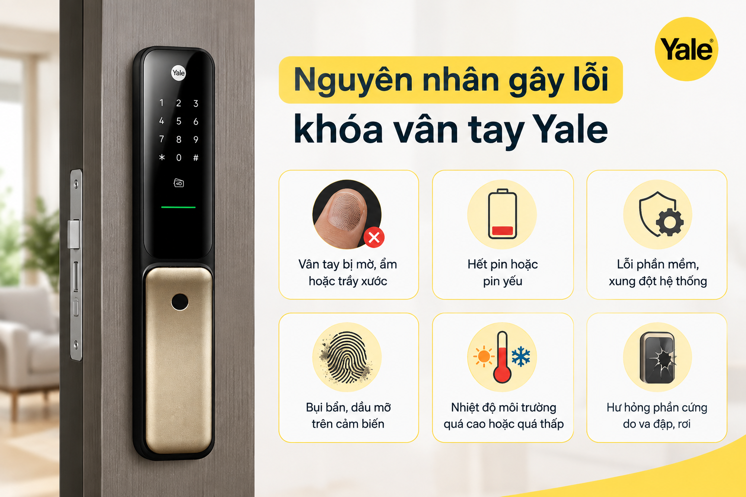 lỗi khoá vân tay yale