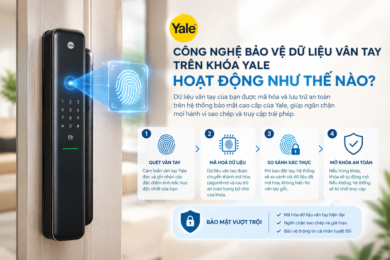 bảo mật vân tay yale
