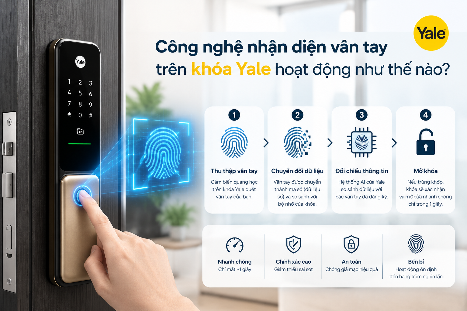 khoá vân tay yale có nhận diện ai không