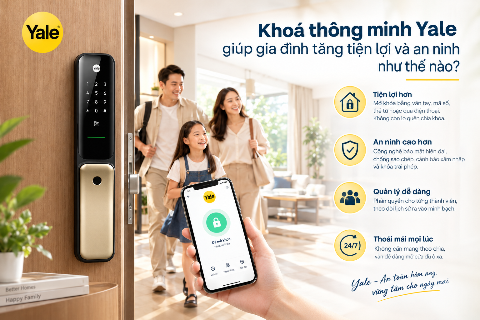 khoá thông minh yale cho gia đình