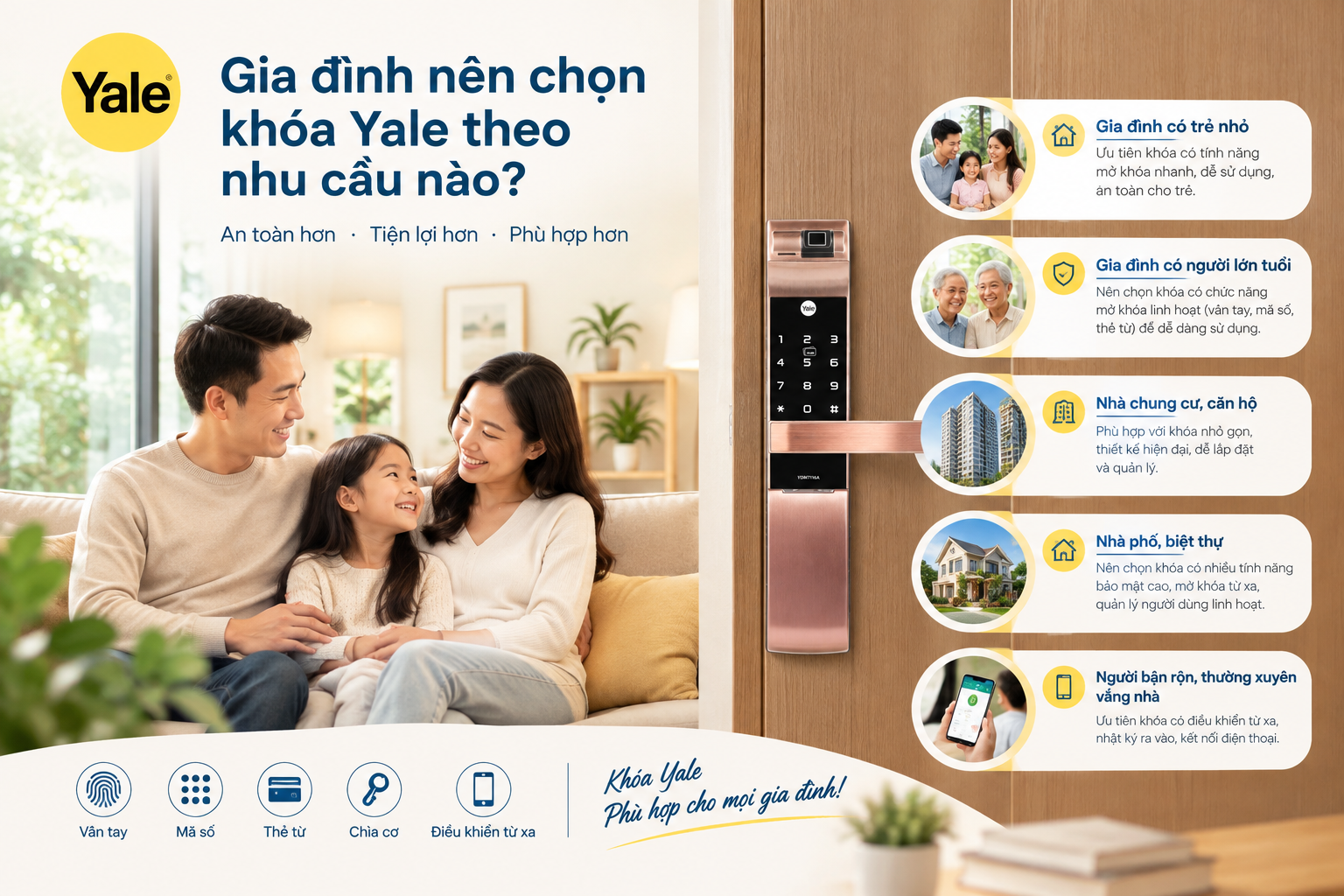khoá thông minh yale cho gia đình