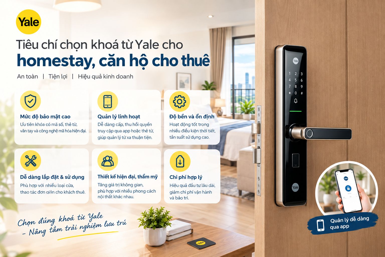 khoá từ yale cho homestay