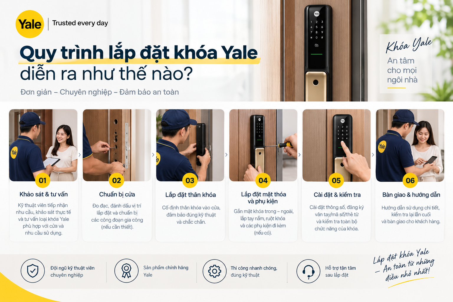 lắp đặt khóa yale