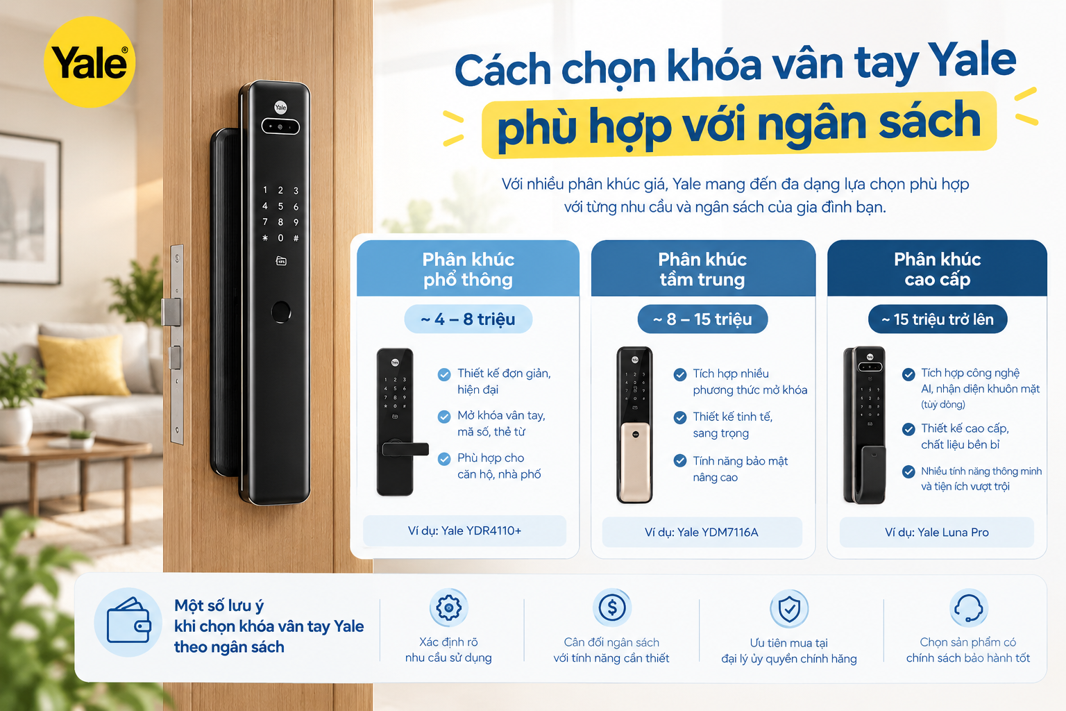 giá khoá vân tay yale