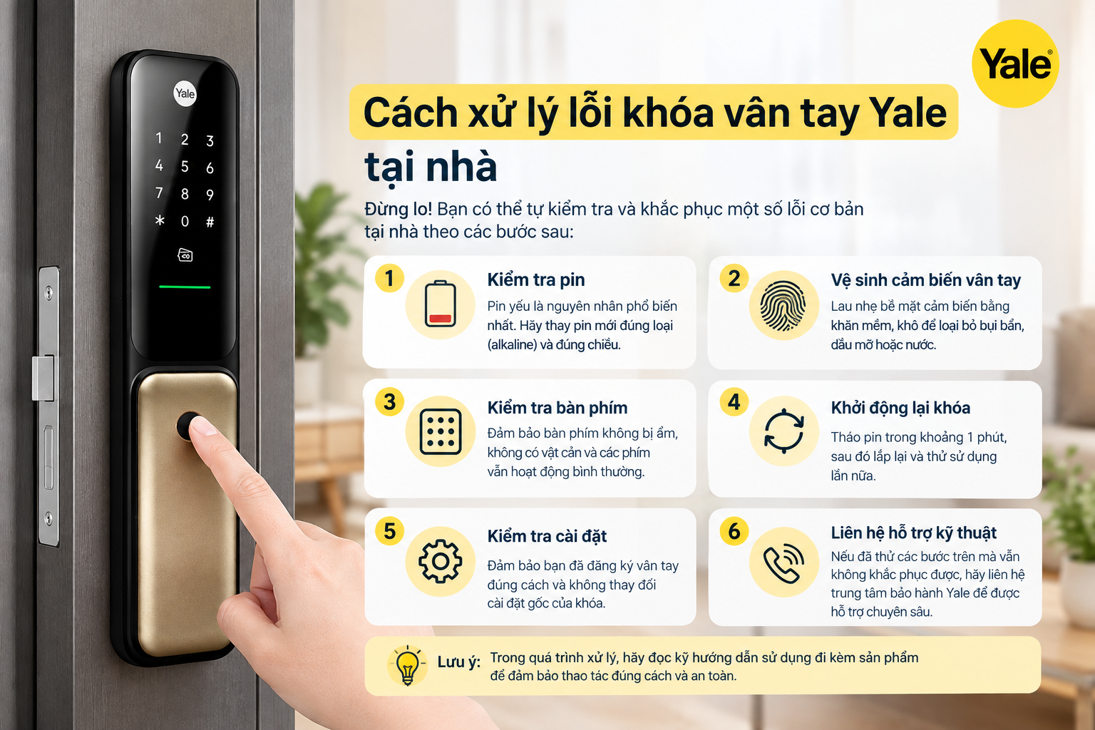 lỗi khoá vân tay yale