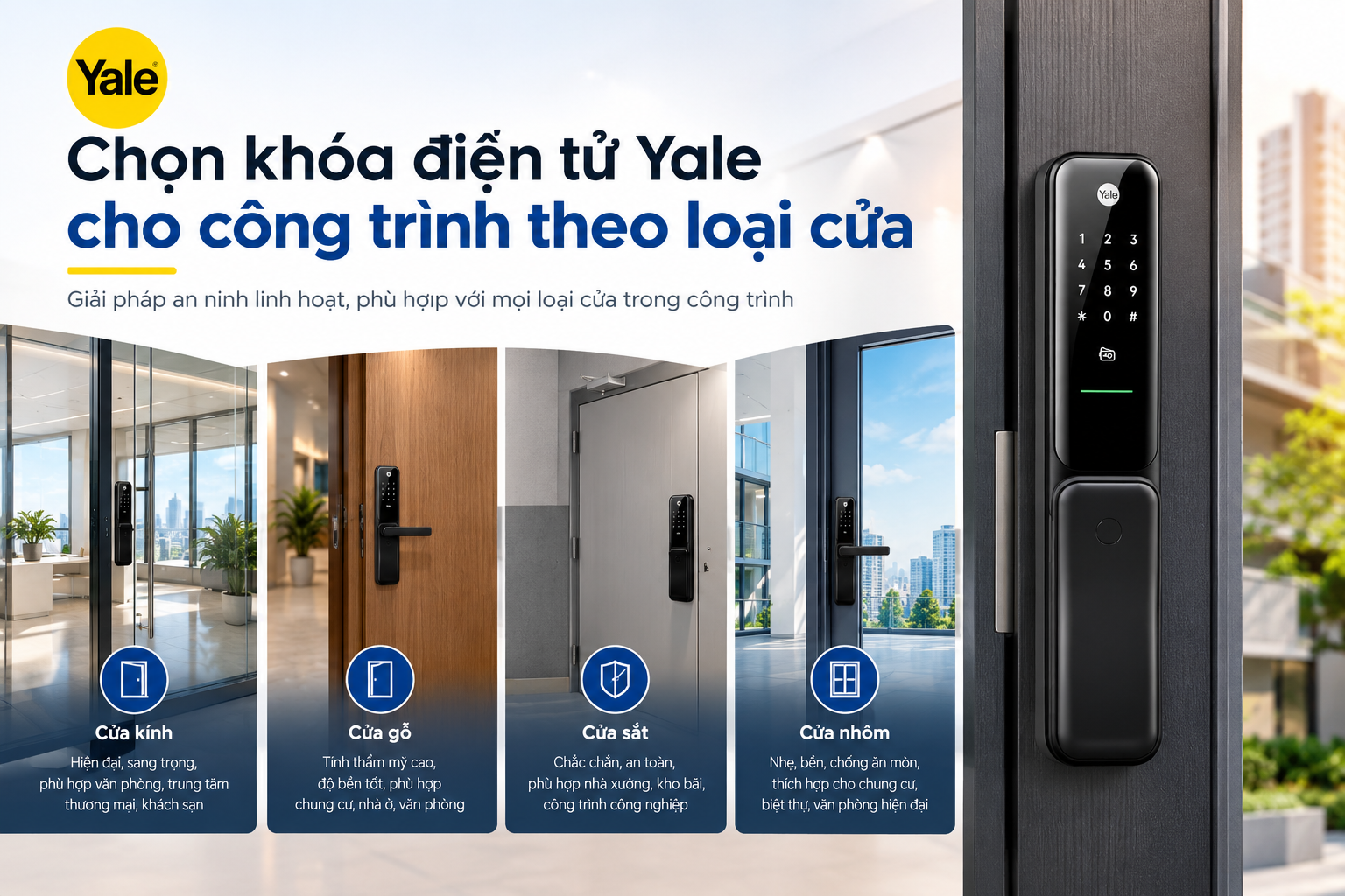 khoá điện tử yale cho công trình