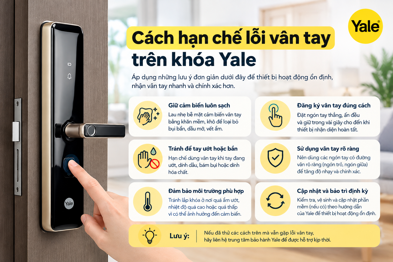 lỗi khoá vân tay yale