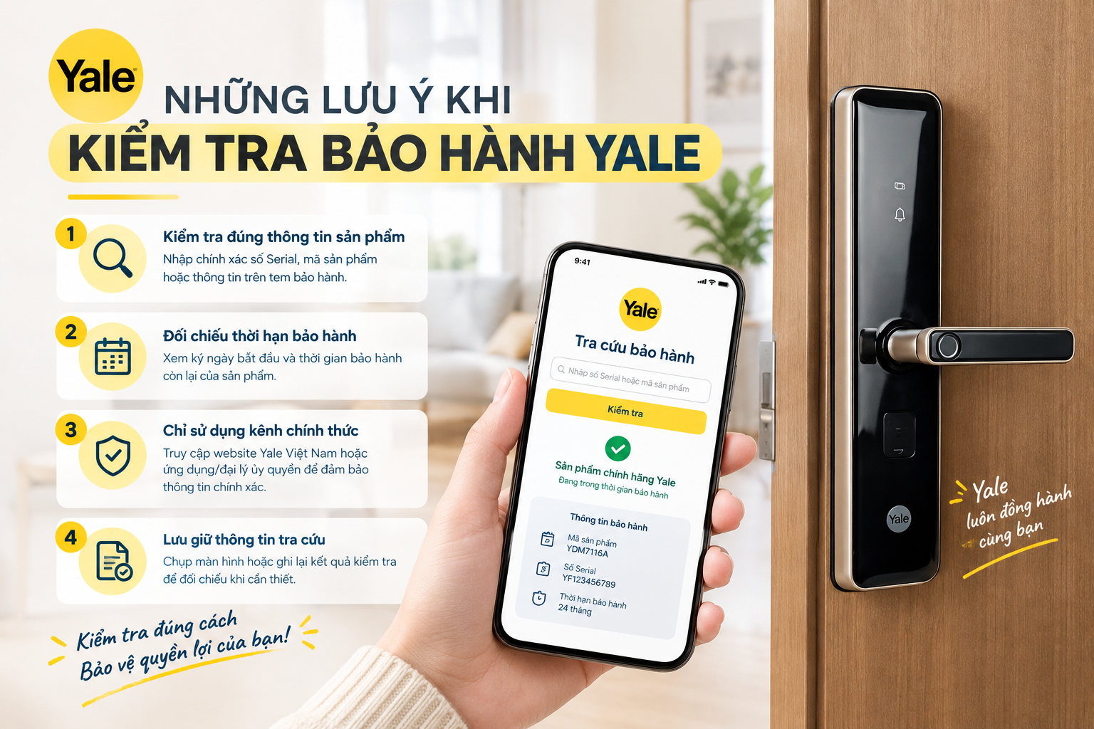 kiểm tra bảo hành yale