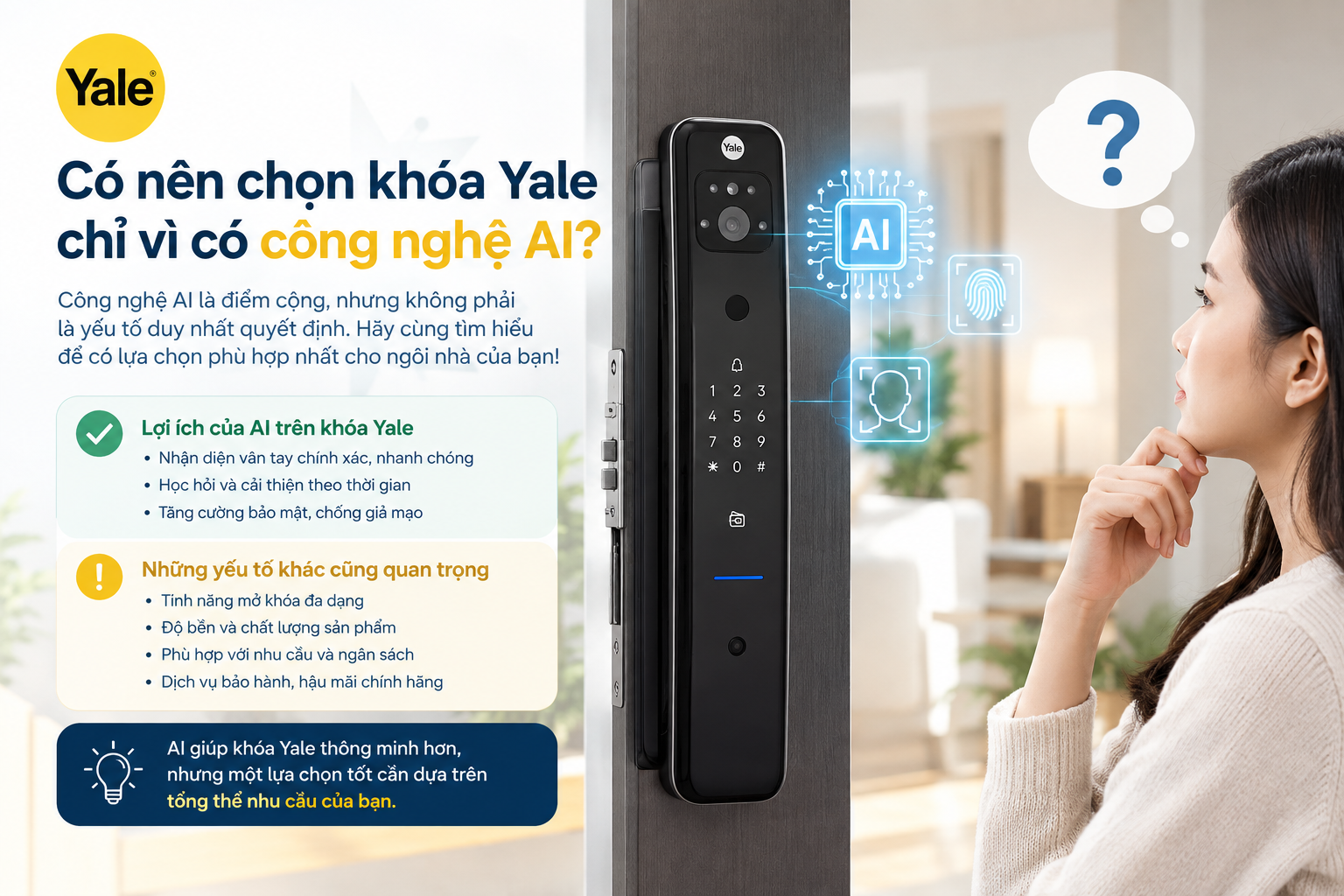 khoá vân tay yale có nhận diện ai không