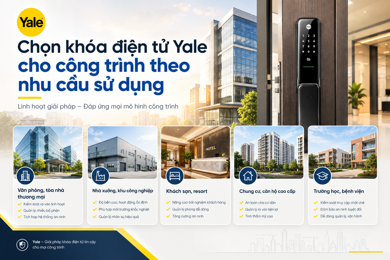 khoá điện tử yale cho công trình