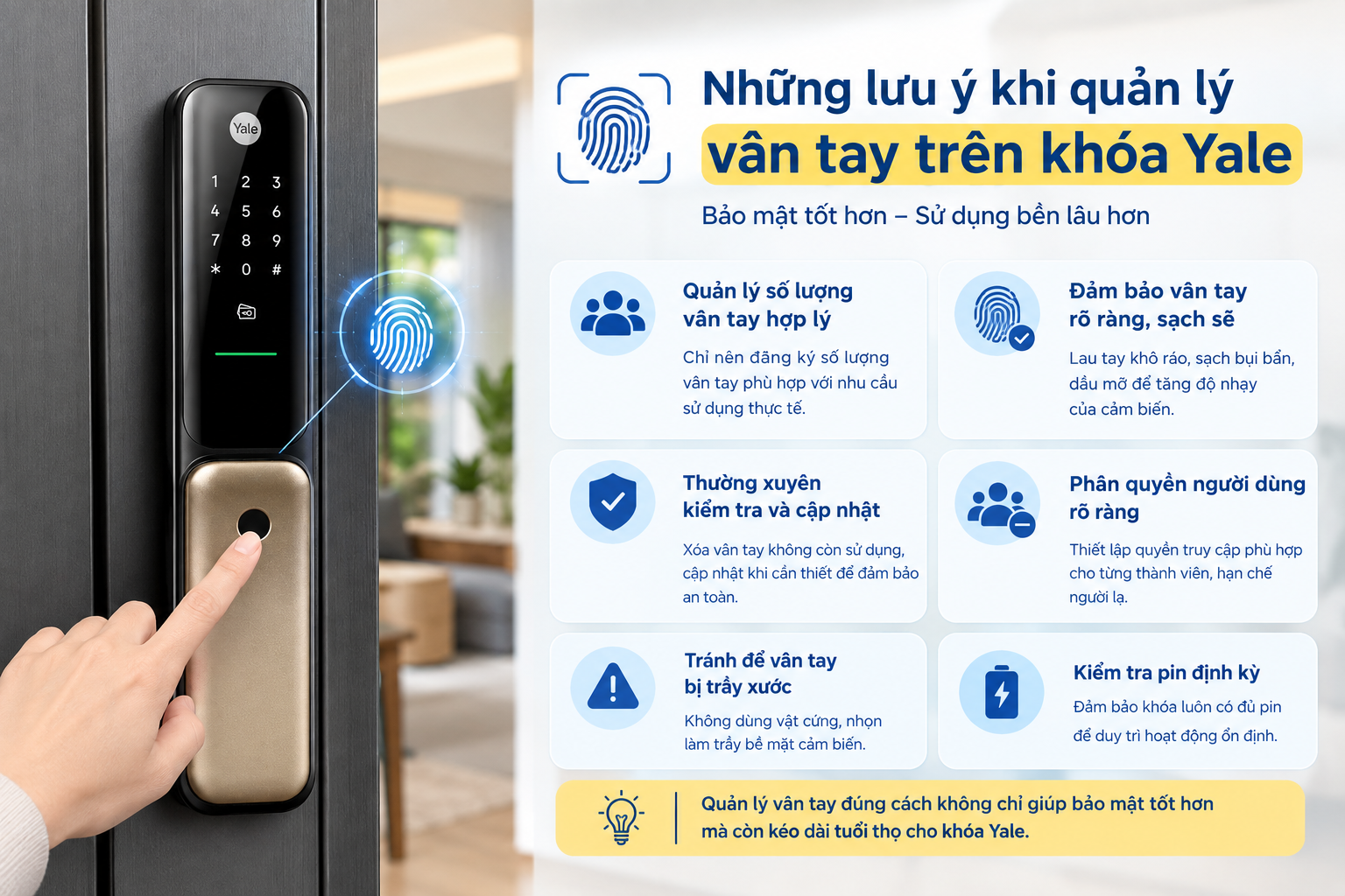 khoá yale lưu bao nhiêu vân tay