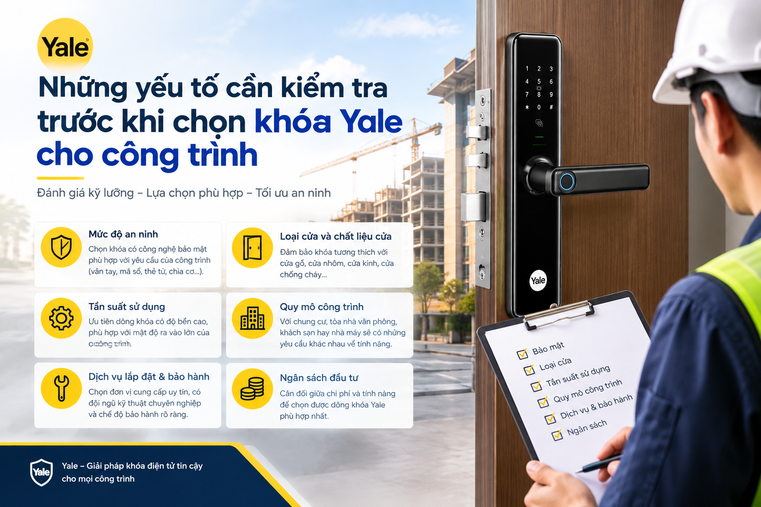 khoá điện tử yale cho công trình