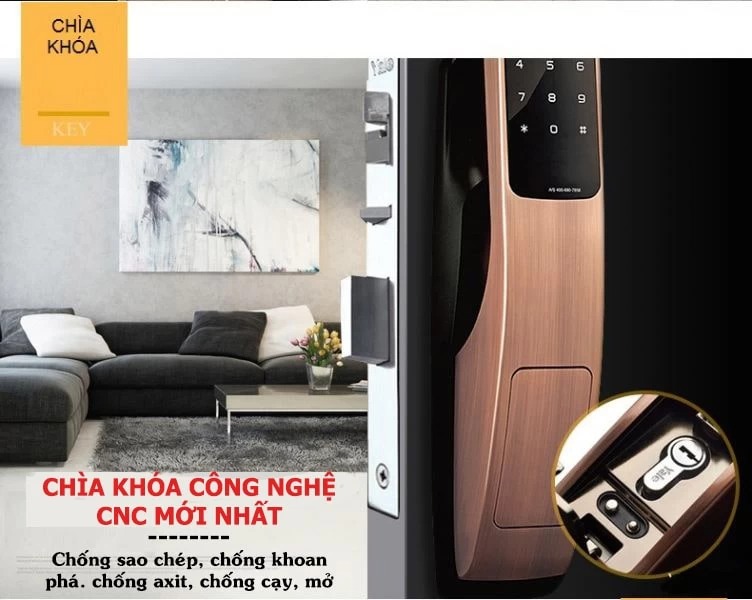 KHÓA CỬA YALE YMG 40 RED-BRONZE